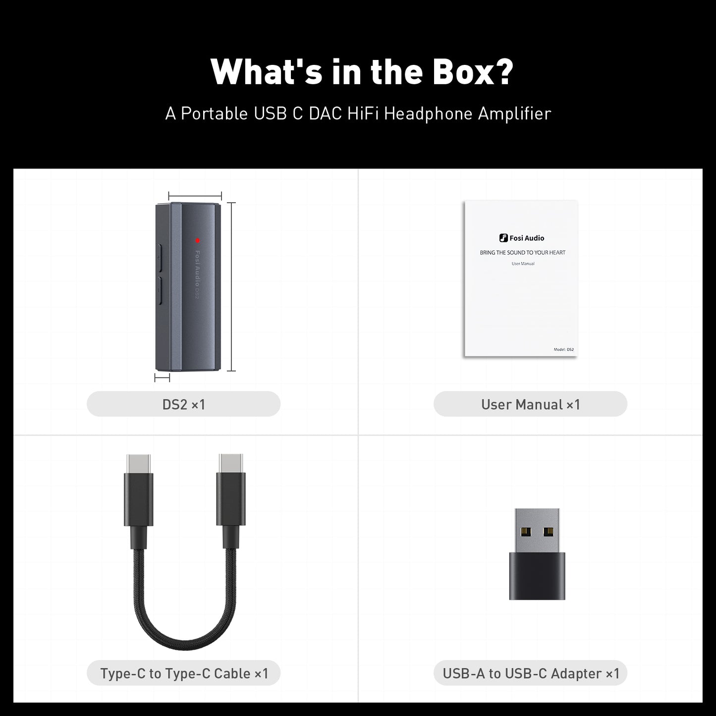 Fosi Audio DS2 Dongle DAC Headphone Amplifier
